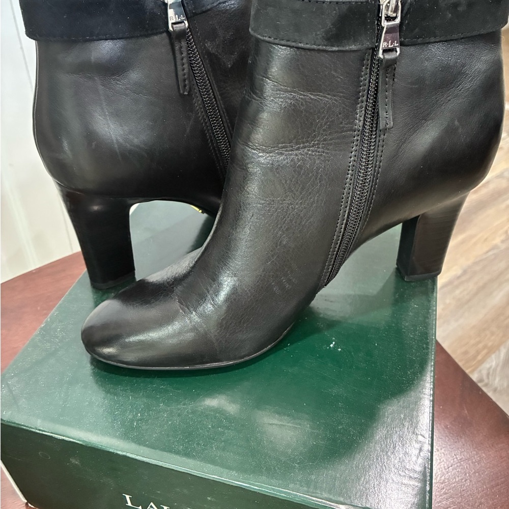 Ralph Lauren Black Heeled Boots for Women - Picture 2 of 13